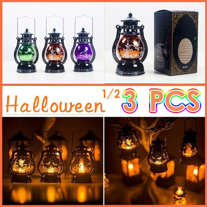 Halloween Led Lantern Retro Laser Pony Lamp Light Lamp For Party Home Bar Decoration Small Oil