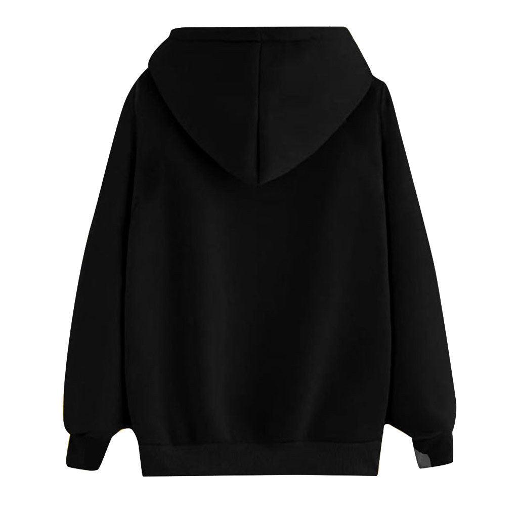 Rainbow Lips Graphic loose hooded hoodie