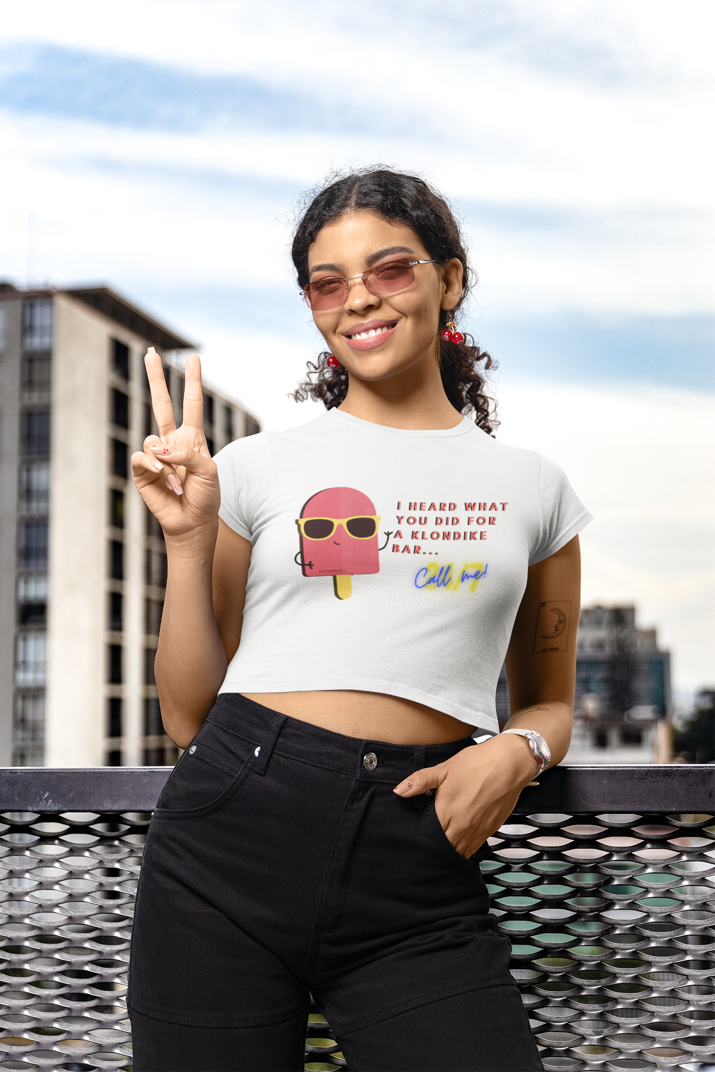 I KNOW WHAT YOU DID FOR A KLONDIKE BAR AOP Crop Tee