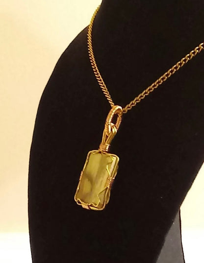 Gary Green Jasper Wire Wrapped Necklace