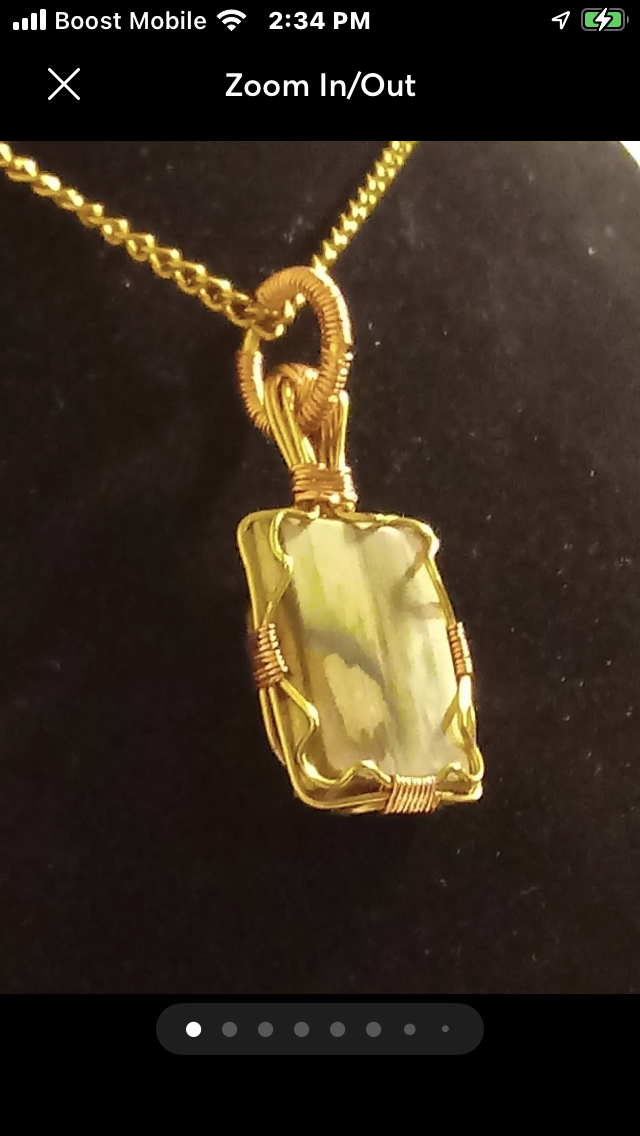 Gary Green Jasper Wire Wrapped Necklace