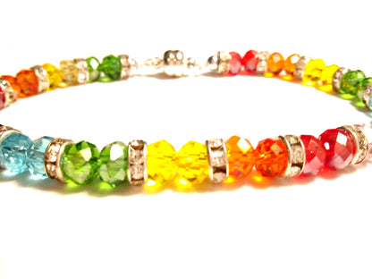 LBGTQAI Rainbow Pride Crystal Bracelet