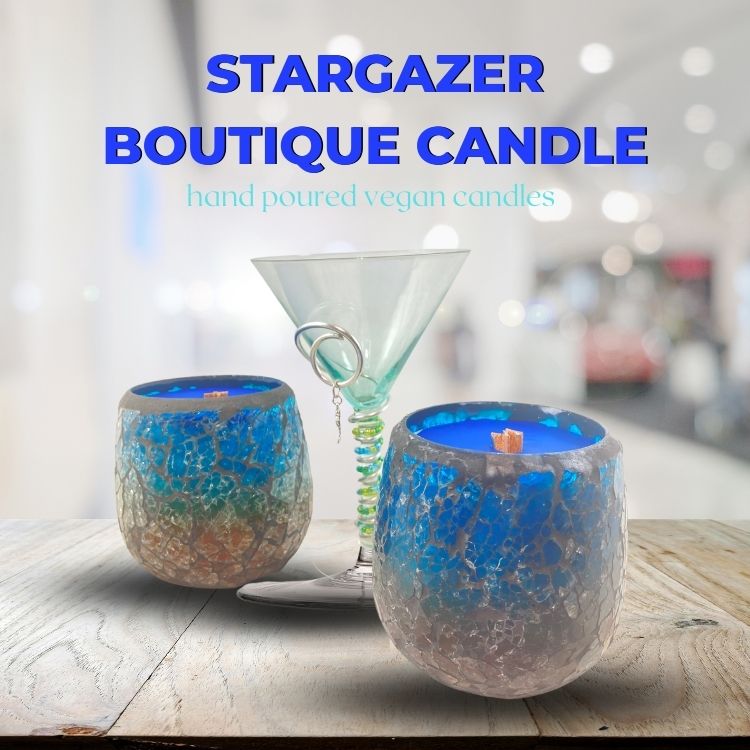 Stargazer Boutique Candle in Stone & Glass Vessel