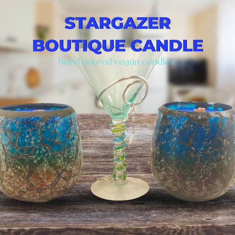 Stargazer Boutique Candle in Stone & Glass Vessel