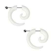 One Pair of 18g Acrylic Spiral Tapers