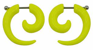 One Pair of 18g Acrylic Spiral Tapers